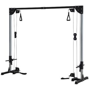 Crossover fitness rack, kabeltræksystem, til 1 eller 2 personer, stål, plastik, sort